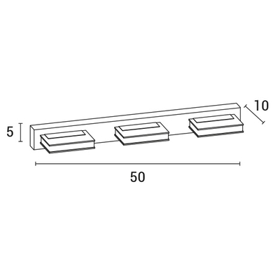 ΑΠΛΙΚΑ ΤΟΙΧΟΥ LED 12W 4000Κ ΤΕΤΡΑΓΩΝΗ 3Φ 500X50X100 ΝΙΚΕΛ ARTE ILLUMINA