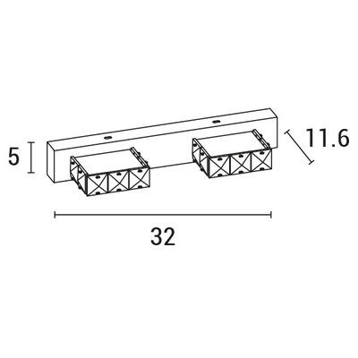 ΑΠΛΙΚΑ ΤΟΙΧΟΥ LED 6W 4000Κ ΤΕΤΡΑΓΩΝΗ 2Φ 320X50X116 ΝΙΚΕΛ ARTE ILLUMINA