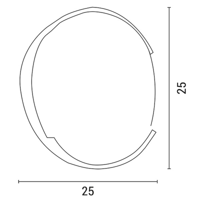 ΠΛΑΦΟΝΙΕΡΑ ΣΤΡΟΓΓΥΛΗ LED 16W Φ250X50 3000K IP54 ΜΑΥΡΗ PRO ARTE ILLUMINA