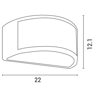 ΑΠΛΙΚΑ ΤΟΙΧΟΥ ΟΒΑΛ E27 MAX 10W LED 220X121X108 IP54 ΛΕΥΚΗ PRO ARTE ILLUMINA