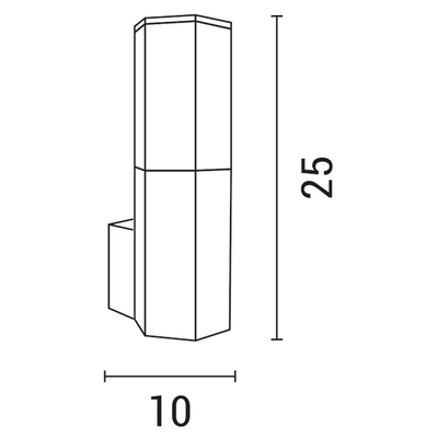 ΑΠΛΙΚΑ ΤΟΙΧΟΥ ΕΞΑΓΩΝΗ Ε27 70X100X250 IP54 ΓΚΡΙ ARTE ILLUMINA
