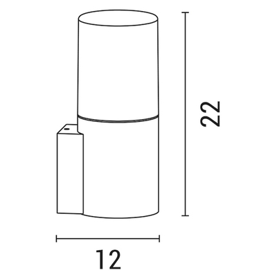 ΑΠΛΙΚΑ ΤΟΙΧΟΥ ΑΛΟΥΜΙΝΙΟΥ E27 120X90X220 IP54 ΓΡΑΦΙΤΗ ARTE ILLUMINA