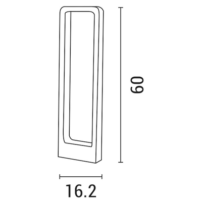 ΚΟΛΩΝΑΚΙ ΑΛΟΥΜΙΝΙΟΥ 12W 162X57X600 IP65 3000K ΜΑΥΡΟ ARTE ILLUMINA