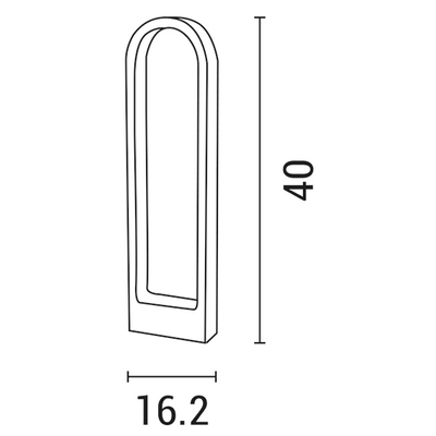 ΚΟΛΩΝΑΚΙ ΟΒΑΛ ΑΛΟΥΜΙΝΙΟΥ 7W 162X57X400 IP65 3000K ΜΑΥΡΟ ARTE ILLUMINA