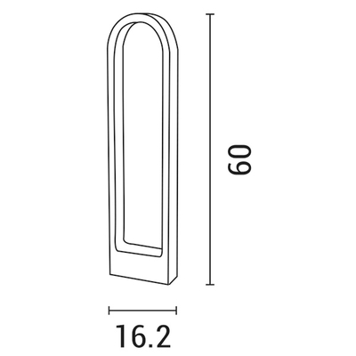 ΚΟΛΩΝΑΚΙ ΟΒΑΛ ΑΛΟΥΜΙΝΙΟΥ 12W 162X57X600 IP65 3000K ΜΑΥΡΟ ARTE ILLUMINA