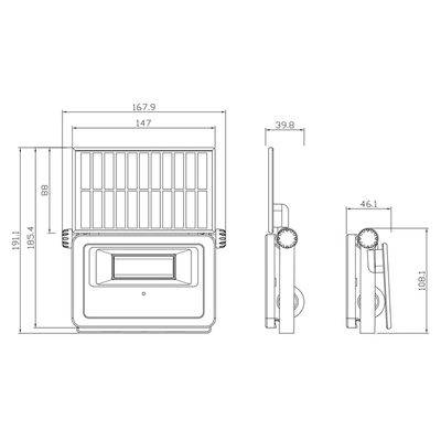 ΑΠΛΙΚΑ ΜΕ ΗΛΙΑΚΟ PANEL & ΑΝΙΧΝΕΥΤΗ ΚΙΝΗΣΗΣ 13W 1600LM 168X40X191mm 3CCT ΜΑΥΡΗ ARTE ILLUMINA