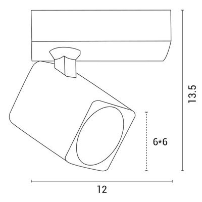 ΣΠΟΤ ΤΟΙΧΟΥ ΜΟΝΟ ΤΕΤΡΑΓΩΝΟ GU10 120X60X135 ΛΕΥΚΟ ARTE ILLUMINA