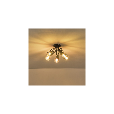 ΣΠΟΤ ΜΕΤΑΛΛΙΚΟ ΜΕ SMOKY ΓΥΑΛΙ 5ΦΩΤΟ 5XE14  D380XH185mm ARTE ILLUMINA CLASSY