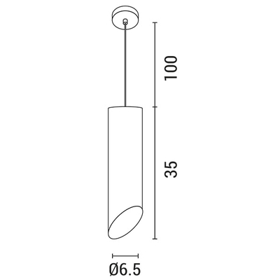 ΦΩΤΙΣΤΙΚΟ ΚΡΕΜΑΣΤΟ ΚΥΛΙΝΔΡΟΣ GU10 1M Φ65X350 ΜΑΥΡΟ/ ΧΡΥΣΟ ARTE ILLUMINA