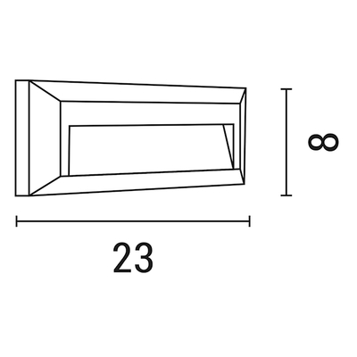 ΑΠΛΙΚΑ ΤΟΙΧΟΥ LED SLIM 2W IP65 220-240V 3000K 230X80X27mm ΓΚΡΙ PRO ARTE ILLUMINA