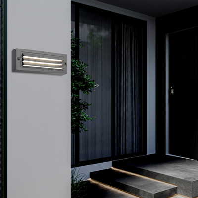 ΦΩΤΙΣΤΙΚΟ ΤΟΙΧΟΥ ΜΕ ΓΡΙΛΙΕΣ LED 6W 255X42X90 3CCT IP65 ΓΡΑΦΙΤΗΣ ARTE ILLUMINA SENARIO