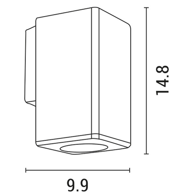 ΑΠΛΙΚΑ ΤΟΙΧΟΥ ΤΕΤΡΑΓΩΝΗ DOWN ΠΛΑΣΤΙΚΗ GU10 ΑΝΤΙΚΕ ΧΑΛΚΟΥ ARTE ILLUMINA