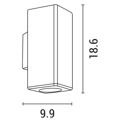 ΑΠΛΙΚΑ ΤΟΙΧΟΥ ΤΕΤΡΑΓΩΝΗ UP-DOWN ΠΛΑΣΤΙΚΗ GU10 ΑΝΤΙΚΕ ΧΑΛΚΟΥ ARTE ILLUMINA