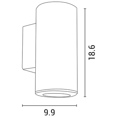 ΑΠΛΙΚΑ ΤΟΙΧΟΥ ΣΤΡΟΓΓΥΛΗ UP-DOWN ΠΛΑΣΤΙΚΗ GU10 ΑΝΤΙΚΕ ΧΑΛΚΟΥ ARTE ILLUMINA