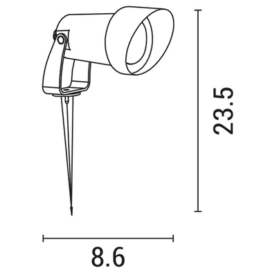 ΣΠOT ΚΗΠΟΥ ΠΛΑΣΤΙΚΟ ΜΕ ΚΑΛΥΠΤΡΟ ΚΑΙ ΒΑΣΗ ΚΑΡΦΙ GU10 IP65 230V Φ86X266  ΜΑΥΡΟ ARTE ILLUMINA