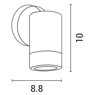 ΑΠΛΙΚΑ ΤΟΙΧΟΥ DOWN ΣΤΡΟΓΓΥΛΗ ΠΛΑΣΤΙΚΗ IP65 GU10 ΛΕΥΚΗ ARTE ILLUMINA