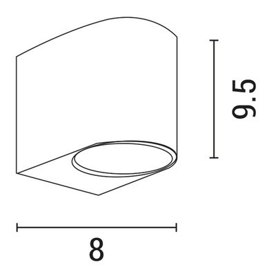 ΑΠΛΙΚΑ ΤΟΙΧΟΥ DOWN ΟΒΑΛ GU10 IP54 ΜΑΥΡΗ ARTE ILLUMINA