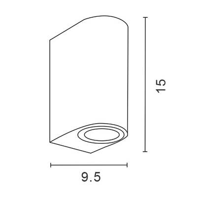 ΑΠΛΙΚΑ ΤΟΙΧΟΥ UP-DOWN ΟΒΑΛ GU10 IP54 ΓΡΑΦΙΤΗΣ ARTE ILLUMINA