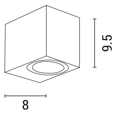 ΑΠΛΙΚΑ ΤΟΙΧΟΥ DOWN ΤΕΤΡΑΓΩΝΗ GU10 IP54 ΓΡΑΦΙΤΗΣ ARTE ILLUMINA