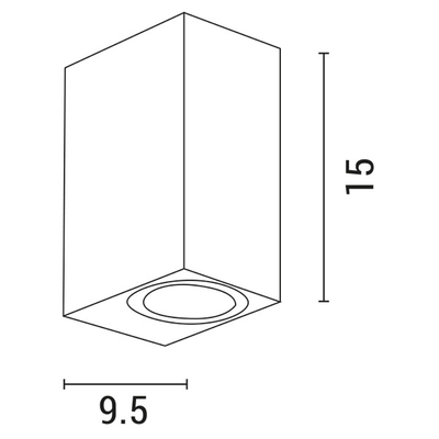 ΑΠΛΙΚΑ ΤΟΙΧΟΥ UPDOWN ΤΕΤΡΑΓΩΝΗ GU10 IP54 ΛΕΥΚΗ ARTE ILLUMINA