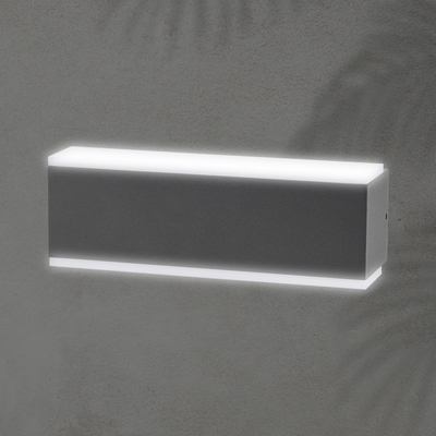 ΑΠΛΙΚΑ ΤΟΙΧΟΥ ΤΕΤΡΑΓΩΝΗ ΑΛΟΥΜΙΝΙΟΥ LED UPDOWN 10W ΓΡΑΦΙΤΗΣ ARTE ILLUMINA NIKITA