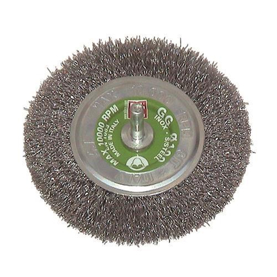 Συρματόβουρτσα ίσια inox με άξονα 6mm χοντρή 50mm/GG53 / 0968