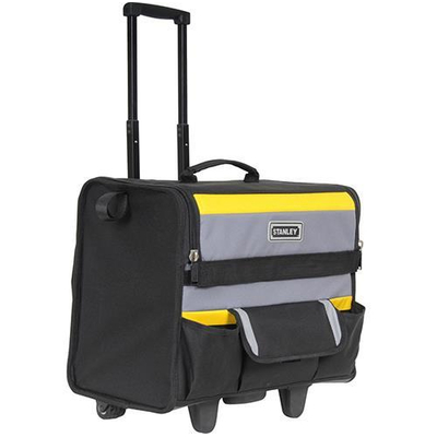 Εργαλειοθήκη τσάντα εργαλείων 45x26x42cm τροχήλατη πάνινη κλειστή με φερμουάρ, πτυσσόμενη χειρολαβή, ρυθμιζόμενο ιμάντα ώμου, 1 πάτο και πολλές θέσεις για εργαλεία. / 1-97-515