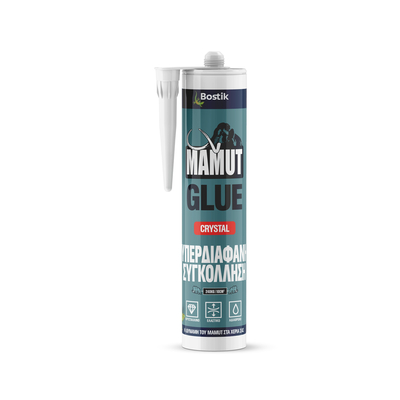 Κόλλα ισχυρή 12τεμ. MAMUT CRYSTAL 290ml υπερδιάφανη τεχνολογίας MS Polymer, άοσμο, ουδέτερο, χωρίς ισοκυανικά, ωριμάζει με ατμοσφαιρική υγρασία σχηματίζοντας μια ισχυρή, ελαστική, κρυστάλιν συγκόλληση / 12011073