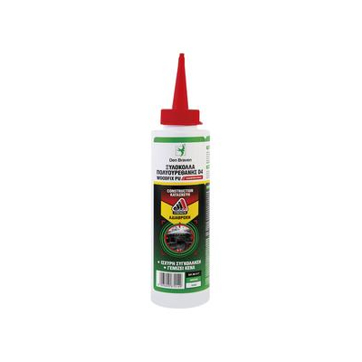 Ξυλόκολλα πολυουρεθανική D4 500ml μπιμπερό αδιάβροχη, ωριμάζει με την υγρασία των επιφανειών που συγκολλά, με ελαφριά διόγκωση που γεμίζει κενά, μεγάλη αντοχή σε υγρασία (EN 205 D4, KOMO certificate 32985), διαλύτες, στη μηχανική καταπόνηση κλπ, / 84200145