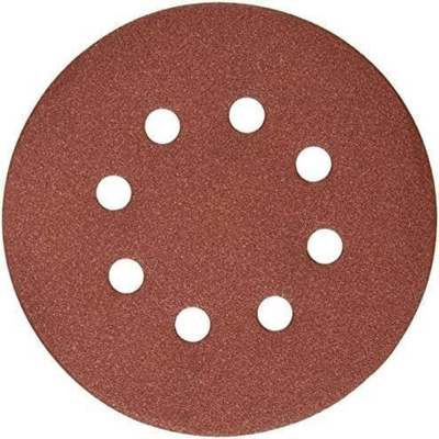 Γυαλόχαρτο 100τεμ. VELCRO με 8 τρύπες 125mm κόκκινο Νο80 / 63642516175