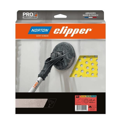 Γυαλόχαρτο velcro 5τεμ. 225mm κίτρινο Νο40 για τριβείο τοίχου / 66254431432