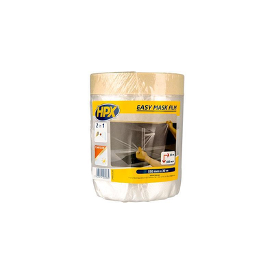Φιλμ easy mask διάφανο 550mmx33m. Διάφανη μεμβράνη με χαρτοταινία βαφής για χρήση σε εσωτερικούς χώρους. Η μεμβράνη προσκολλάται στις επιφάνειες χάρη στις ηλεκτροστατικές της ιδιότητες. Για την κάλυψη και μασκάρισμα μεγάλων επιφανειών, επίπλων, κλπ. Κατάλληλη για λείες και ελαφρώς τραχιές επιφάνειες. / PM5533