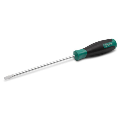 Κατσαβίδι με λαβή 2 υλικών Soft Grip ίσιο 6Χ150mm. Κατασκευασμένη από κράμα χάλυβα υψηλής απόδοσης για
μέγιστη αντοχή και διάρκεια ζωής
 Λαβή μαλακής πρόσφυσης από διπλό υλικό ανθεκτική στις
κρούσεις, που προσφέρει εργονομική και ισχυρή λαβή.
 Κομψός σχεδιασμός λαβής για μέγιστη δύναμη, άνεση χρήστη
και καλύτερη πρόσβαση
 Ανθεκτική σε λάδια και διαλύτες λαβή, που εξασφαλίζει
μεγαλύτερη διάρκεια ζωής του εργαλείου
 Ατσάλι κράματος χρωμίου-βαναδίου (Cr-V) για εξαιρετική
αντοχή και διάρκεια.
 Διαθέτει μαγνητική άκρη
 Ανταποκρίνεται ή υπερβαίνει τις προδιαγραφές ASME
B107.600 / ST63413SC