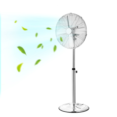 VEVOR 16" βιομηχανικό βάθρο 3 ταχυτήτων με ταλαντούμενο ανεμιστήρα ρυθμιζόμενο σε ύψος ασημί