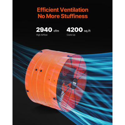 Ανεμιστήρας VEVOR 16" Gable Mount Fan 2940 CFM Attic Vent Ανεμιστήρας με Ρυθμιζόμενο Θερμοστάτη