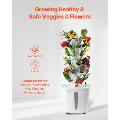 VEVOR Hydroponic Growing System 30 Pods Smart Hydroponic Tower Κυκλοφορία νερού
