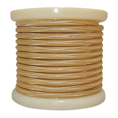 El330008 | Textile Cable 2x0.75mm²- Ρολλό 10mt - Χρυσο Γυαλιστερο