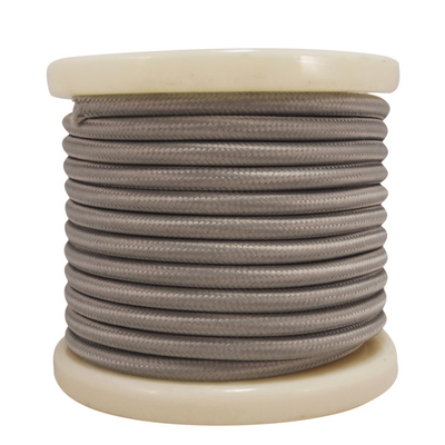 El330010 | Textile Cable 2x0.75mm²- Ρολλό 10mt - Ανοιχτό Γκρί