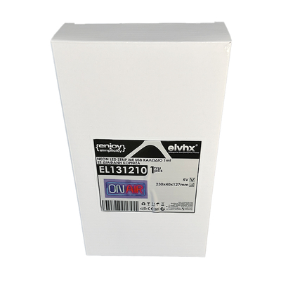 EL131210|NEON LED STRIPS ON AIR neon@transparent frame|USB ΚΑΛΩΔΙΟ 1mt|5V|230x40x127|{enjoysimplicity}™