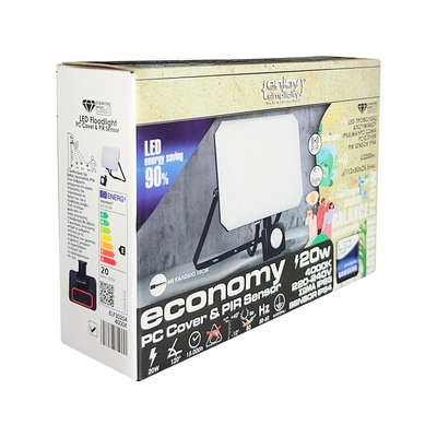 ELF30204 | LED PIR+PC OPALcover 20W|4000k|2200lm FLOODLIGHT ALUM.220-240~IP65/IP54|BLACK|{enjoysimplicity}™