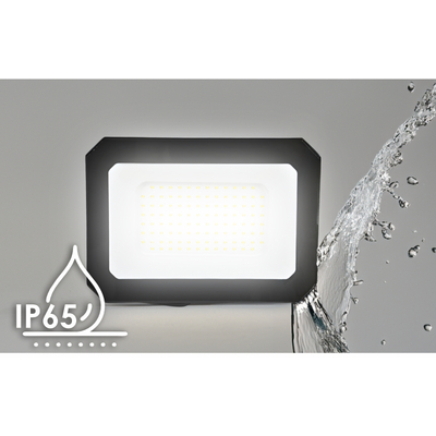 ELF10106 | LED 10W|6500k|900lm FLOODLIGHT ALUM.110-240V~IP65 GLASScover|BLACK|{enjoysimplicity}™