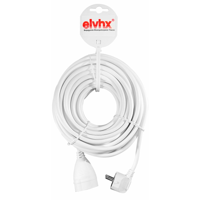 ELP21501 | ΠΡΟΕΚΤΑΣΗ 15mt ΚΑΛ.3G1.5mm2 ΦΙΣ SCHUKO ΑΡΣ.+ΘΗΛ.IP20 ΛΕΥΚΟ