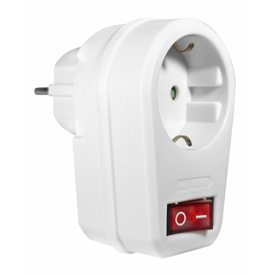 ELP32101 | ΑΝΤΑΠΤOΡΑΣ ΜΕ ΔΙΑΚ. SCHUKO → 1Θ SCHUKO max:3680W IP20 ΛΕΥΚΟ