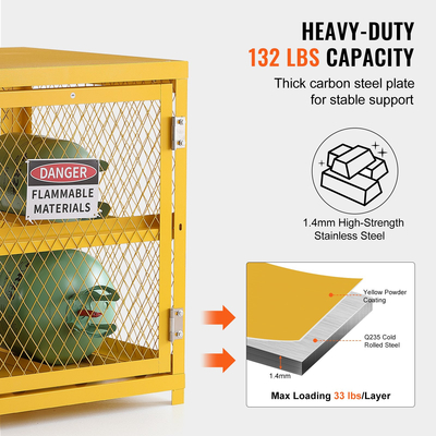 Κλουβί αποθήκευσης προπανίου χωρητικότητας 4x33 lb VEVOR Horizontal Cylinder Storage Cabine