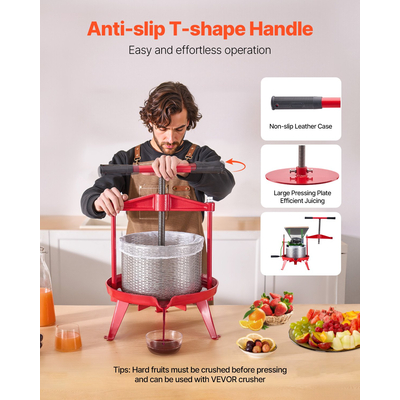 Εγχειρίδιο VEVOR Fruit Wine Press for Wine Making 2,38 Gal/9L Stainless Steel