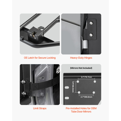 VEVOR 4-Door Jeep Tube Doors Jeep Tubular Door για 2007-2018 Jeep Wrangler JK