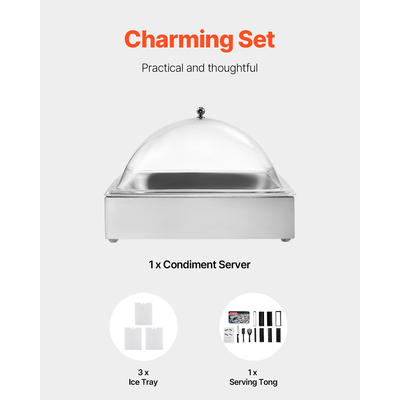 Δοχείο καρυκευμάτων VEVOR πάγκου με καπάκι