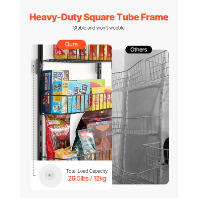 VEVOR 8-Tier Over the Door Pantry Organizer Κρεμαστό ράφι αποθήκευσης Ρυθμιζόμενο