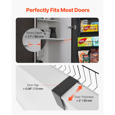 VEVOR 9-Tier Over the Door Pantry Organizer Κρεμαστό ράφι αποθήκευσης Ρυθμιζόμενο