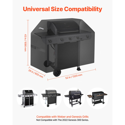 VEVOR 52 ιντσών κάλυμμα ψησταριάς Heavy Duty BBQ Gas Grill Cover Outdoor Waterproof